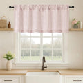 OVZME Blush Pink Valance for Windows, Light Filtering Faux Linen Textured Small by OVZME