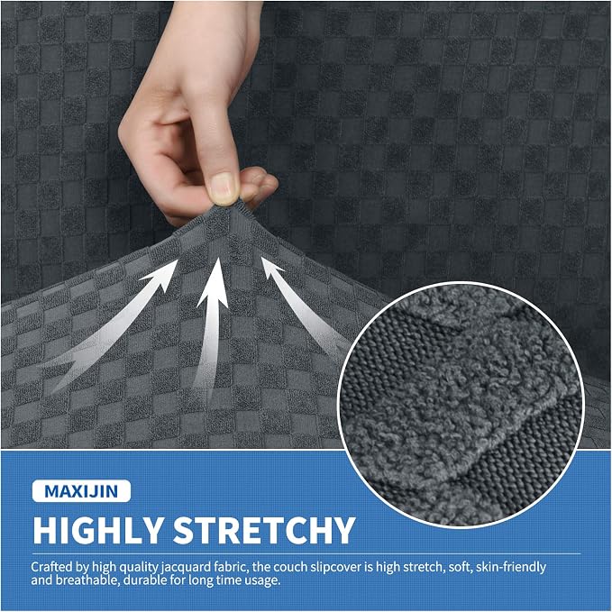 MAXIJIN 4 Piece Jacquard Extra Large Couch Covers - Image 5
