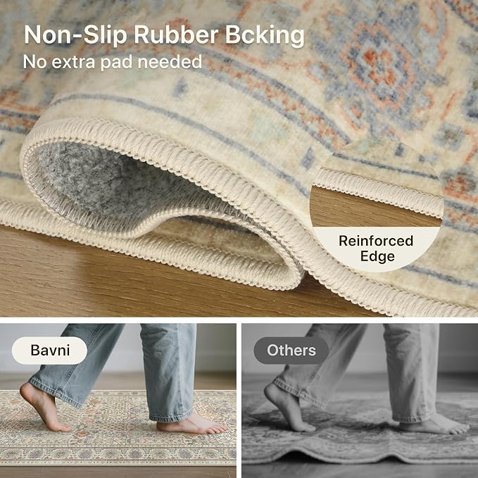Bavni Area Rugs for Living Room, 5x7 Area Rugs Non-Slip Washable，Ultra-Thin - Image 6