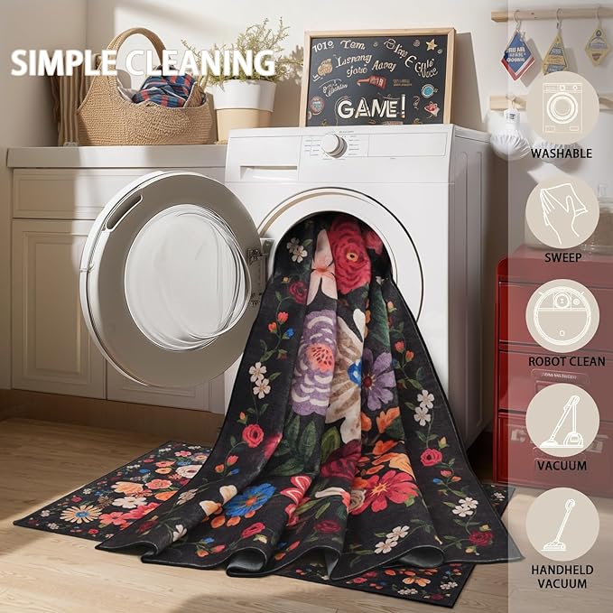 Rug for Hallways Kitchen Rug 3x7, Non Slip Washable Rugs - Image 2