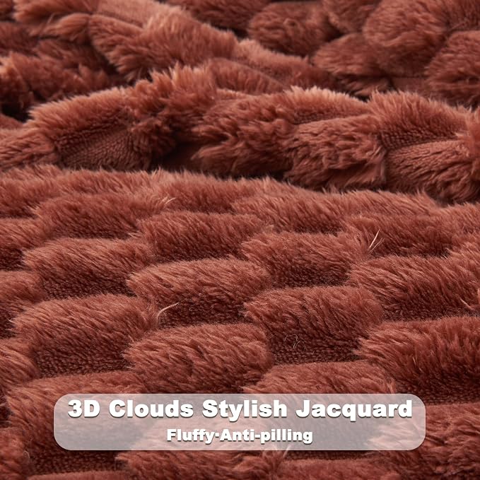 NEWCOSPLAY Super Soft Queen Blanket Coffee Premium Silky Flannel Fleece 3D - Image 5