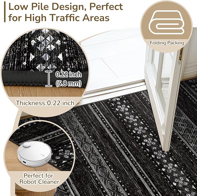 BESTSWEETIE 3x5 Area Rugs for Living Room Washable Moroccan Farmhouse Neutral - Image 6
