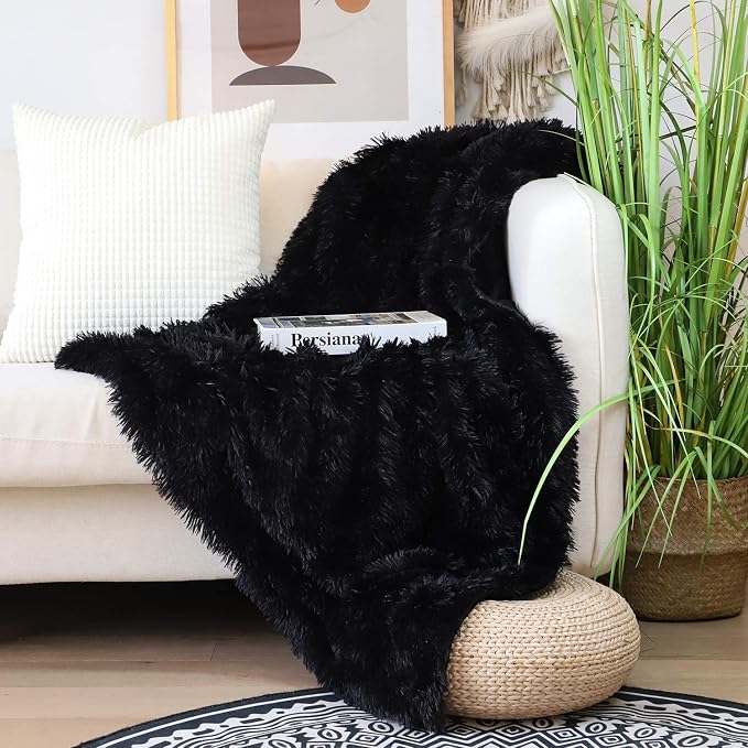 Tuddrom Decorative Extra Soft Faux Fur Blanket Queen Size 80" x 90", Solid - Image 8