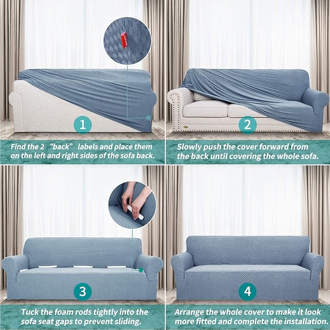 YEMYHOM Couch Cover Latest Jacquard Design High Stretch Extra Large Sofa Covers - Image 7