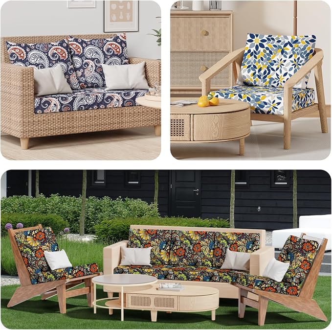 8Pcs Stretch Patio Cushion Covers, Outdoor Couch & Sofa Replacement Slipcovers - Image 7