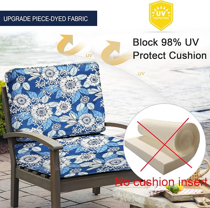 NettyPro Outdoor Cushion Slipcovers 4 Pack Waterproof UV Resistant Patio Chair - Image 3