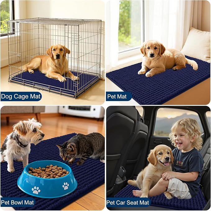 OLANLY Dog Door Mat for Muddy Paws 59x35, Ultra Absorbent Chenille Mud Doormat - Image 7