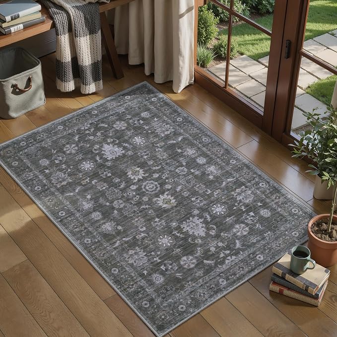 Tangsoo 2x3 Grey Rug Small Throw Rugs by Tangsoo