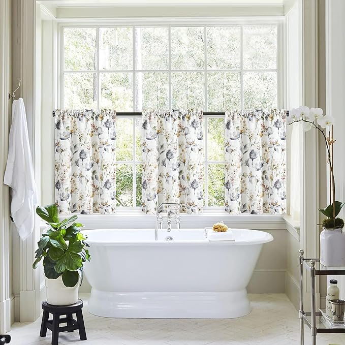 Leeva Watercolor Flower Tier Curtains - Image 7