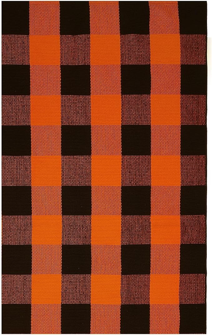 IOHOUZE Fall Buffalo Plaid Check Rug Outdoor Doormat 3x5 Ft Washable Woven - Image 8