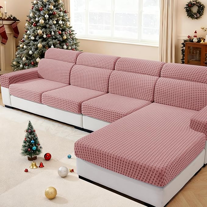 MAXIJIN Couch Cushion Covers for Sectional Sofa, Stretch Sofa Cushion Cover by MAXIJIN