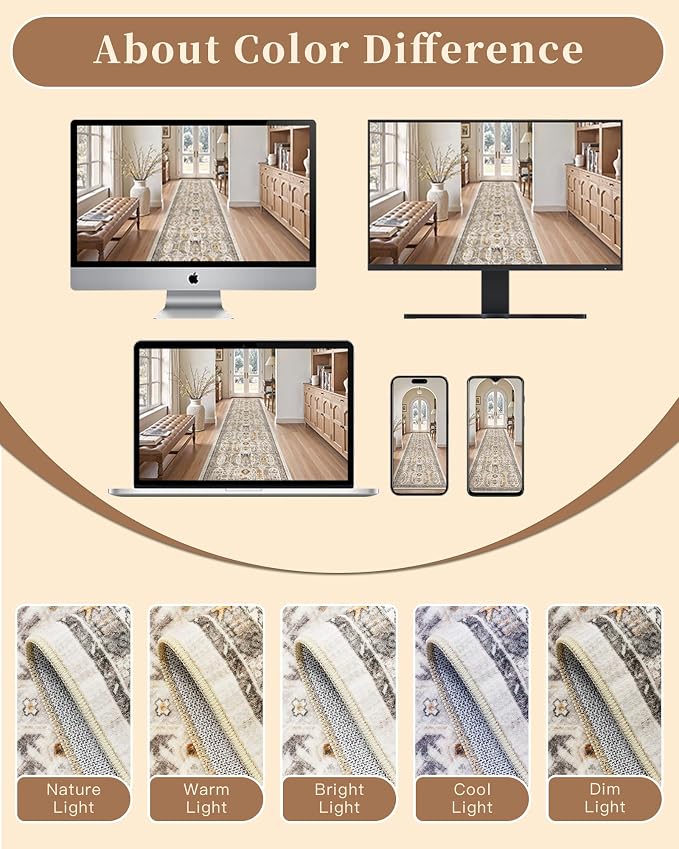 Madane 5x7 Area Rugs for Living Room, Stain Resistant Washable Rugs, Non-Slip - Image 9