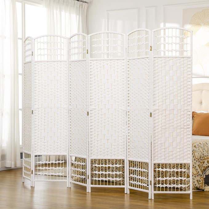 HOMCOM 6 Panel Room Divider, Folding Privacy Screen, 5.6' Room Separator - Image 2