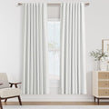 Guken White 100% Blackout Linen Curtains 52 Inch Wide by 76 Inch by Guken