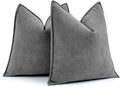 MIULEE Pack of 2 Dark Grey Decorative Pillow Covers 16x16 Inch Soft Chenille by MIULEE