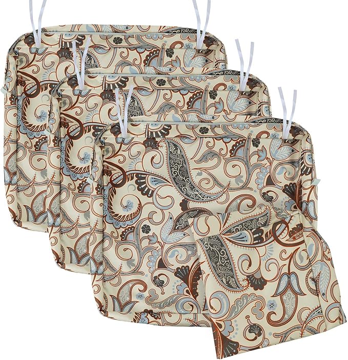 NettyPro Patio Chair Seat Cushion Covers Set 4, Waterproof Outdoor Furniture by NettyPro
