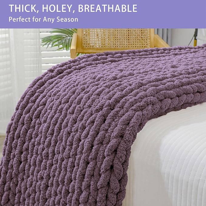 Bigacogo Chunky Knit Throw Blanket - Image 5