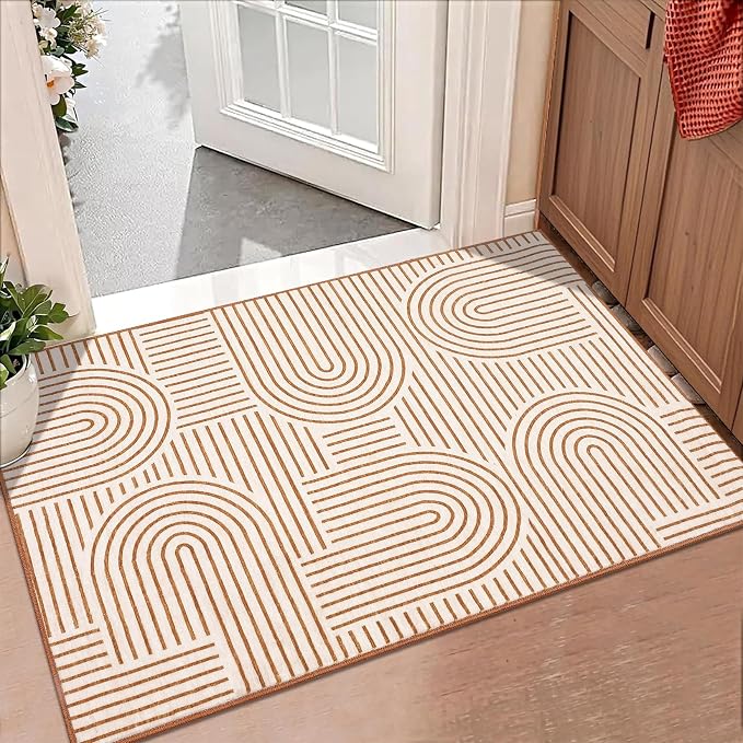 Washable Rug 2x3 Area Rugs for Entryway, Abstract Rug for Bedroom, Soft Rainbow - Image 2