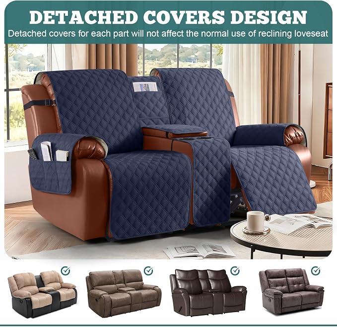Ruaozz Waterproof Loveseat Recliner Cover - Image 3