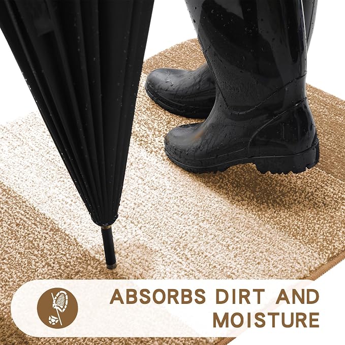 Kitinjoy Indoor Outdoor Door Mat, 47x24 Non-Slip Absorbent Dirt Trapper - Image 2