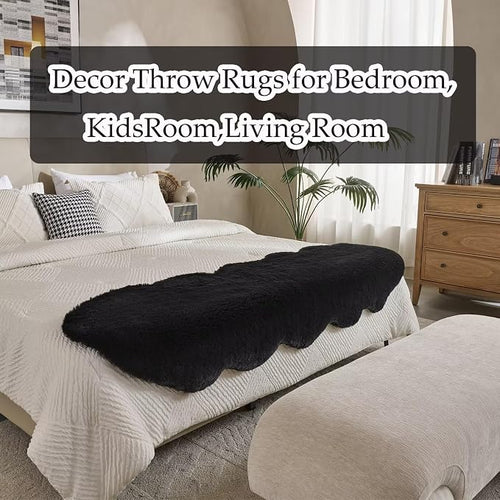 1700GSM Fuzzy Faux Sheepskin Fur Area Rug, Extra Soft Faux Fur Mat, Fluffy - Image 2