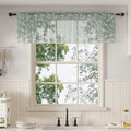Rinwoc Sage Green Lace Semi-Sheer Valance Curtains – Vintage Leaf Lace Tier by Rinwoc