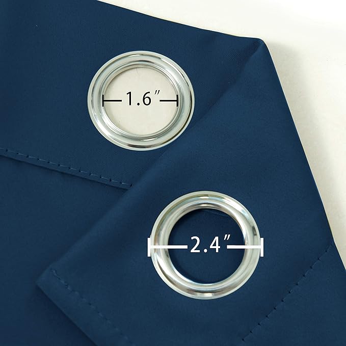 LEMOMO Navy Blue Blackout Curtains/52 x 45 Inch/Set of 2 Panels Room Darkening - Image 6