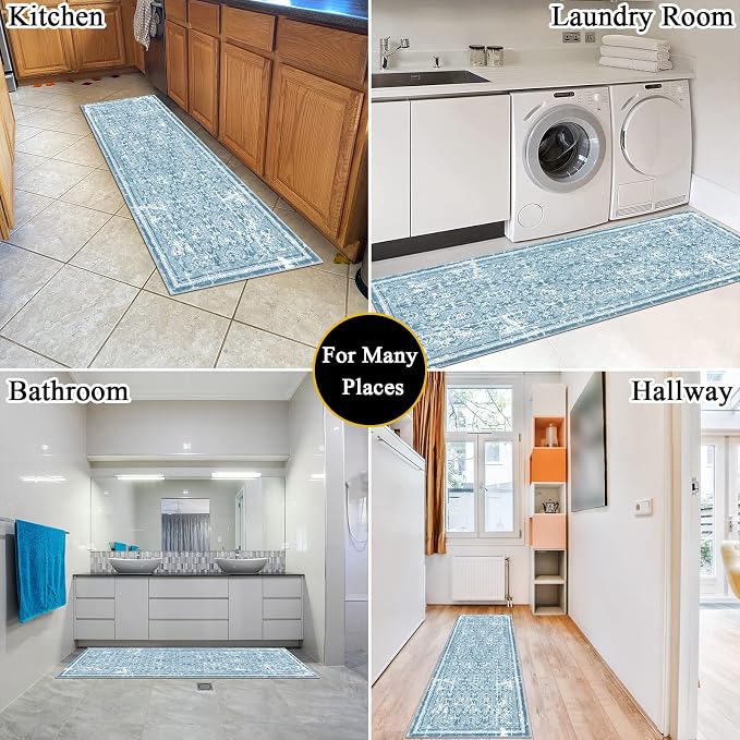 Vaukki Hallway Runner Rug, Vintage Shaggy Soft Laundry Rug Runner, Non Slip - Image 3