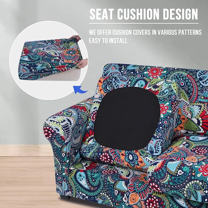 hyha Couch Cover, Loveseat Covers, Floral Pattern, 3 Pieces, Sofa Slipcovers - Image 2