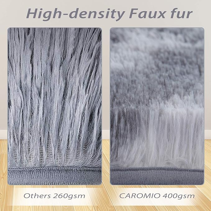 CAROMIO Fluffy Area Rugs for Living Room 9' x 12' Modern Plush and Thick Faux - Image 2