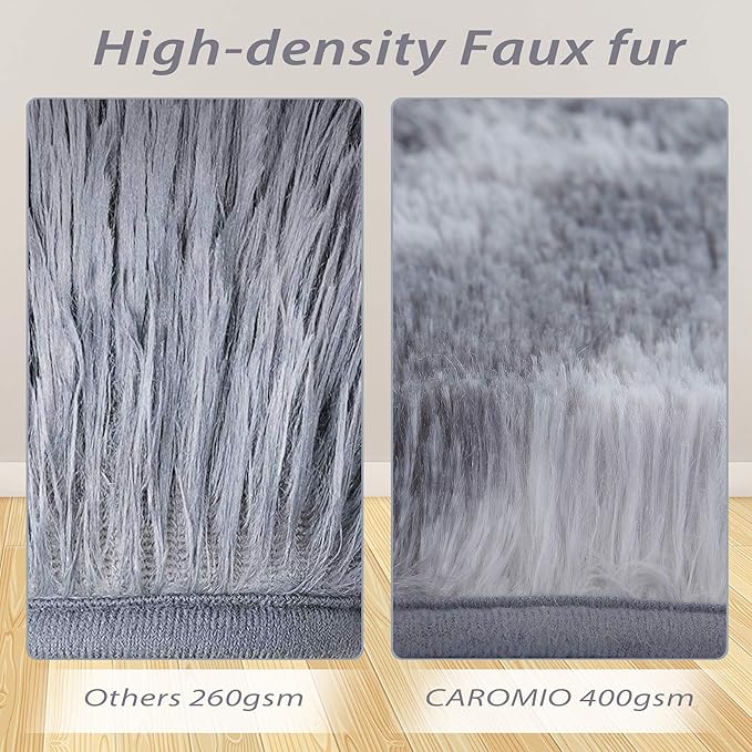 CAROMIO Fluffy Area Rugs for Living Room 8' x 10' Modern Plush and Thick Faux - Image 2