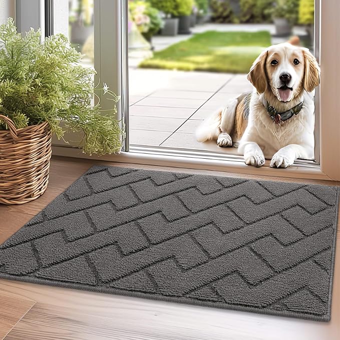 hicorfe Dirt Trapper Indoor Doormat, Non Slip Backing Washable Door Mats by Hicorfe