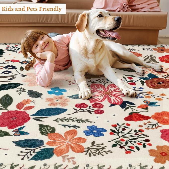 Tangsoo Runner Rug for Hallways Kitchen Rug, Non Slip 2x6 Washable Boho Floral - Image 6
