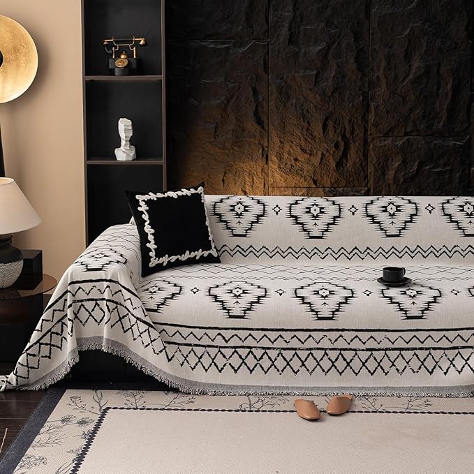 VClife Boho Aztec Couch Cover Retro Couch Cover by VCLIFE