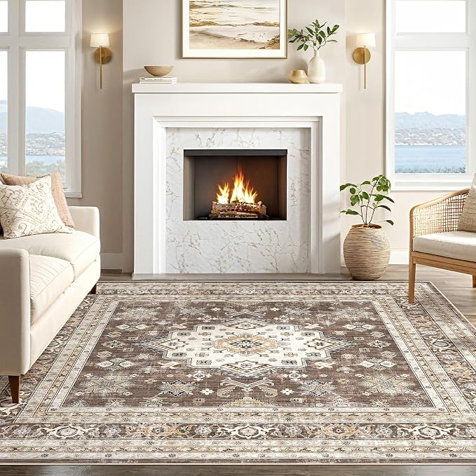 Vintage Living Room Square Area Rug 8x8 - Image 5
