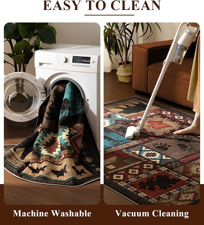 Rustic Cabin Runner Rug 2x8 Indoor Door Mat - Image 6
