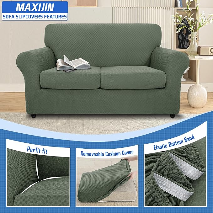 MAXIJIN 3 Piece Stretch Couch Covers - Image 3