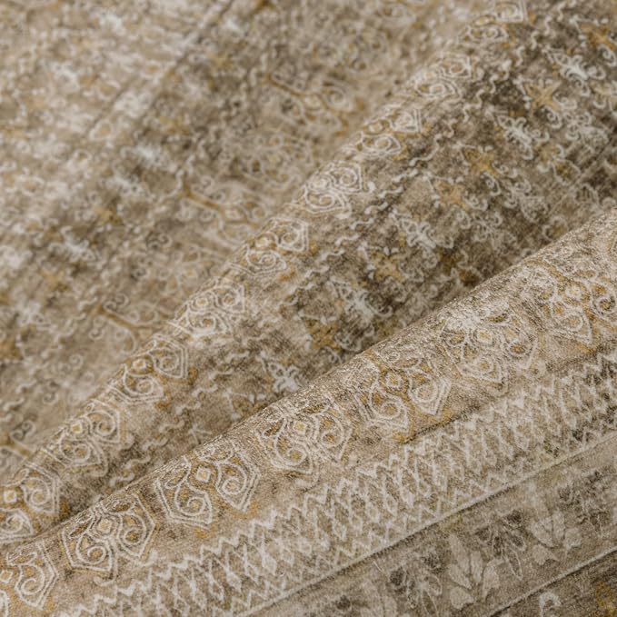 PureCozy Brown 6x9 Area Rug for Living Room Washable Vintage Distressed Large - Image 6