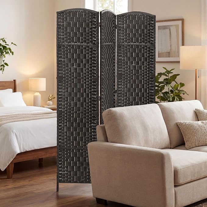 HOMCOM Room Divider, 3 Panel Folding Privacy Screen, 6FT Tall Portable Wicker - Image 9