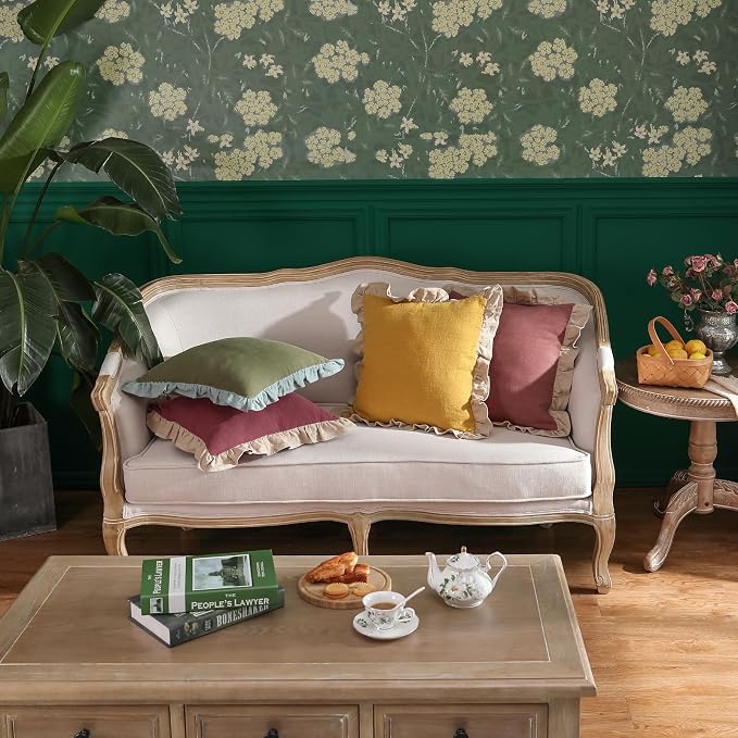patdrea Green Shabby Chic Decorative Throw Pillow Covers 22x22 Set of 2 - Image 8