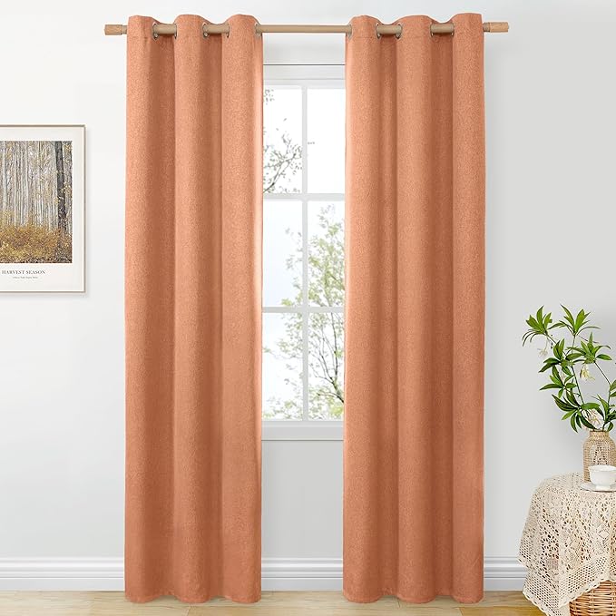 BGment Burnt Orange Linen Curtains by BGment
