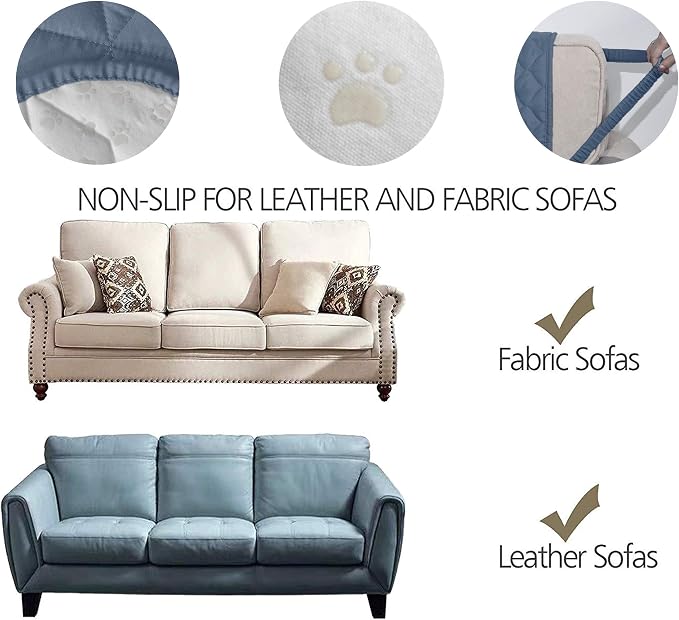 Ameritex Couch Sofa Slipcover 100% Waterproof Nonslip Quilted Furniture - Image 3