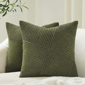 Topfinel Set of 2 Olive Green Decorative Throw Pillow Covers 20x20 Inches by Topfinel