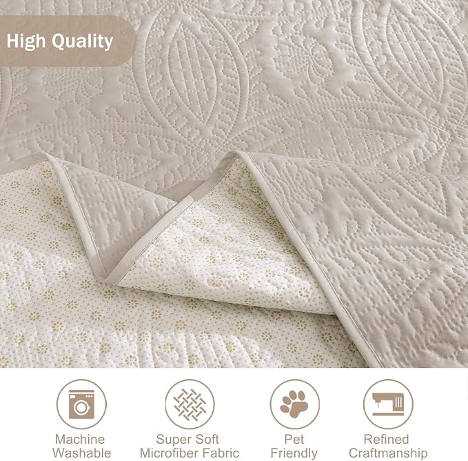 Soft Quilted Couch Cover with Pockets - Image 6