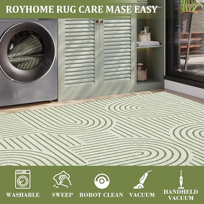 ROYHOME Washable Rug 4ft Area Rugs - Image 5