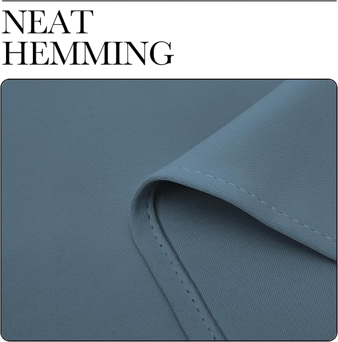 NICETOWN Blackout Curtains for Bedroom, Smoky Blue, 1 Pair, 42 by 45-inch - Image 6