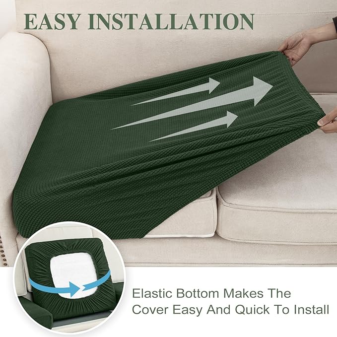 Couch Cushion Cover Chaise Lounge Cover Washable Separate Seat Chaise Couch - Image 5