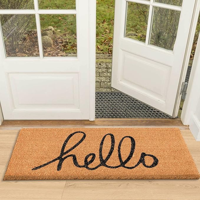 LuxUrux Welcome Mats Outdoor Coco Coir Doormat, by LuxUrux