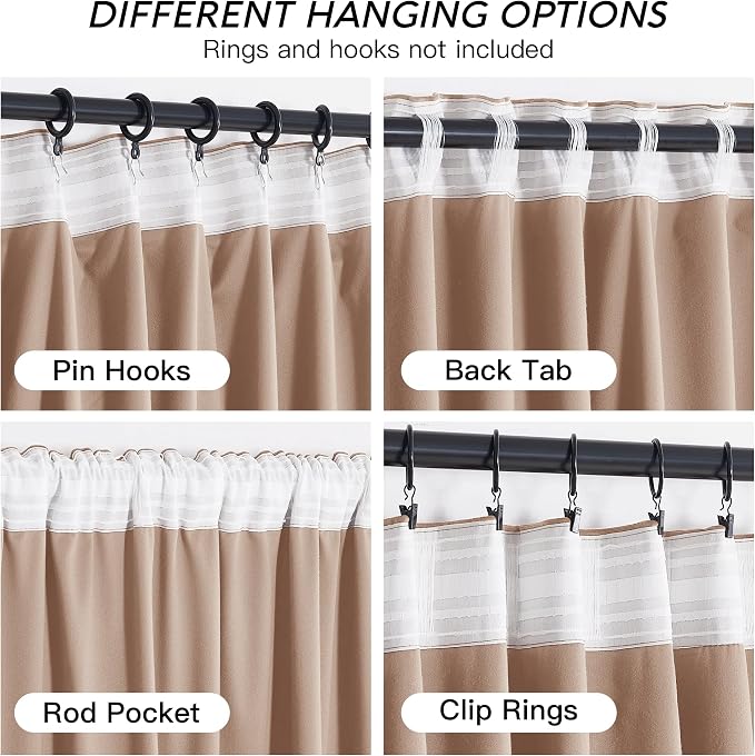 RYB HOME Back Tab Velvet Curtains - Image 4