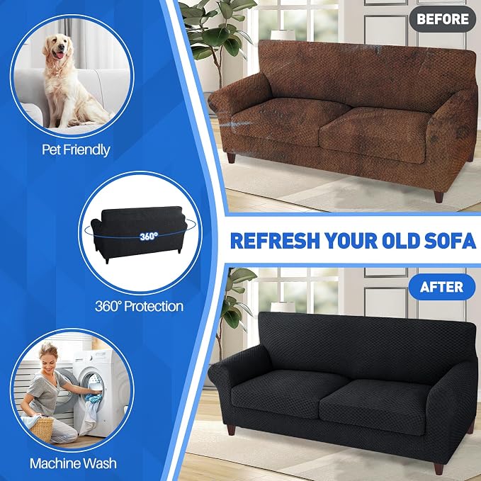 MAXIJIN 3 Piece Stretch Couch Covers - Image 5